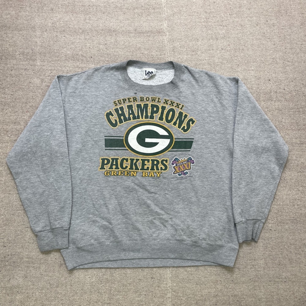 Vintage Super Bowl XXXI Champions Sweatshirt‎ Mens XL Gray 1990s Lee Sport